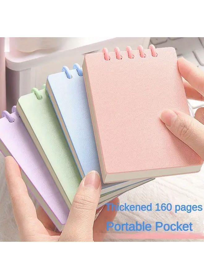 4pcs Mini Pocket Notebooks Sakura Pink Soft Colored Perforated Pages Compact Practical - Image 1